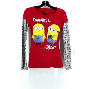 Despicable Me Minions Women's Juniors Long Sleeve Graphic T-shirt Size S 3-5
